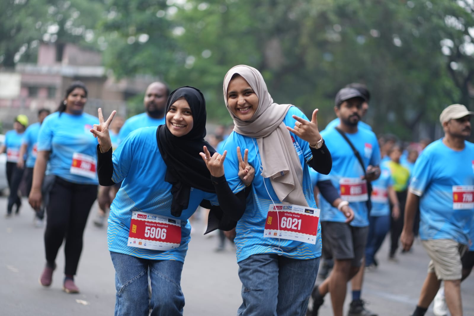 Participants Walking on Road