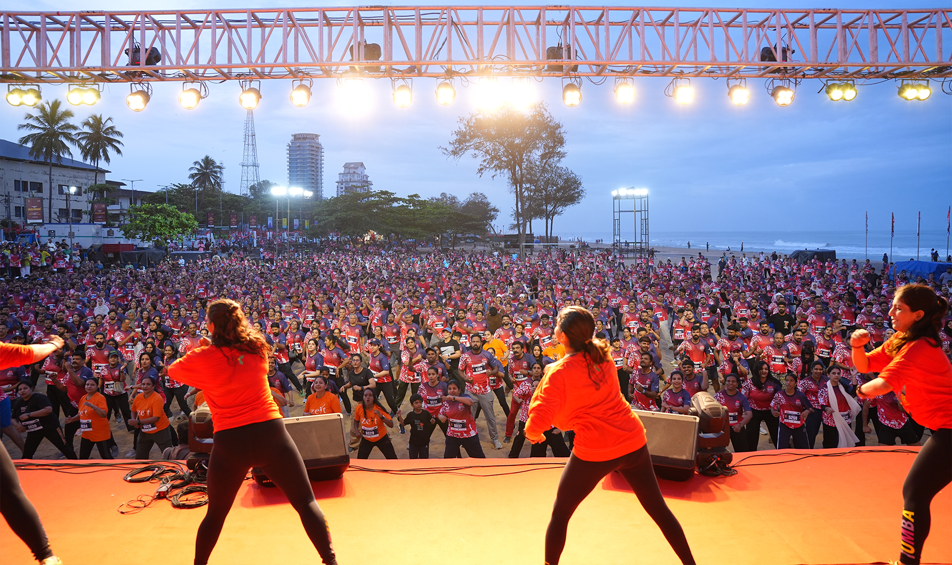 Zumba session before the walk